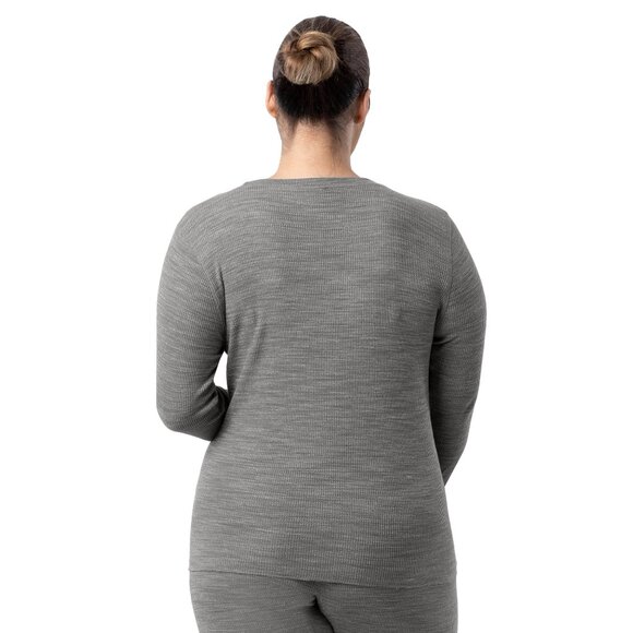 Fruit of the Loom Eversoft Waffle Thermal Top Gray Women’s XXXL (22) Snug Fit - Picture 3 of 8